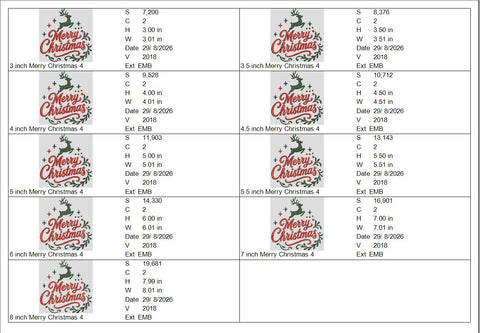 Merry Christmas Reindeer Machine Embroidery Design – Holiday Christmas Embroidery File Embroidery/Applique DESIGNS PatternFeed8 