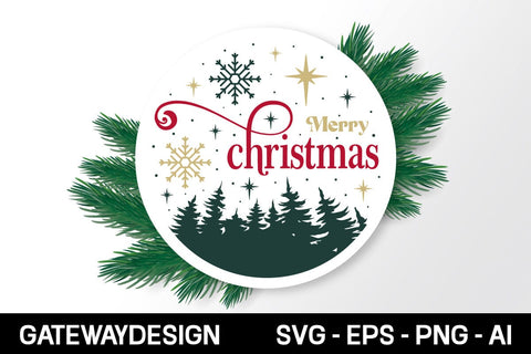 Merry Christmas Round Sign Svg Design SVG designmaster24 