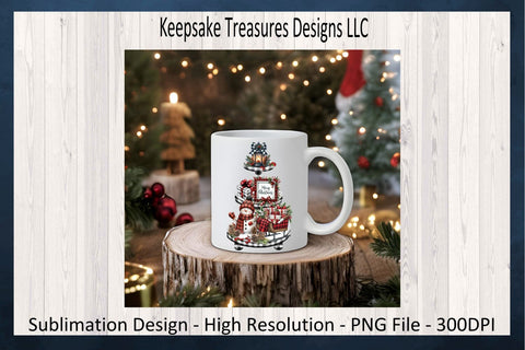 Merry Christmas Rustic Farm Theme Black Buffalo Plaid Tiered Tray, Sublimation PNG Design, Digital Download, PNG Printable Sublimation Keepsake Treasures Designs LLC. 
