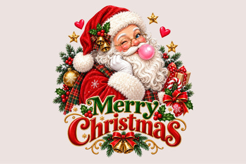 Merry Christmas Santa Claus PNG Sublimation SVGArt 