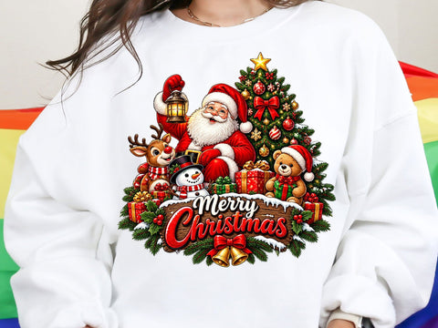 Merry Christmas Santa Friends PNG SVG artprintfile 