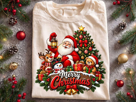 Merry Christmas Santa Friends PNG SVG artprintfile 