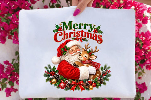 Merry Christmas Santa Reindeer PNG Sublimation SVGArt 