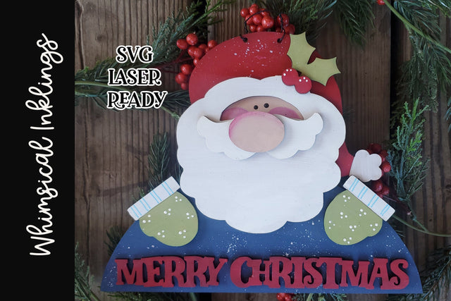 Merry Christmas Santa Sign SVG Whimsical Inklings 