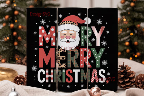 Merry Christmas Santa Tumbler Wrap Sublimation DesignSVG 