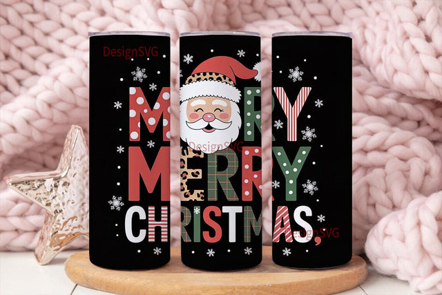 Merry Christmas Santa Tumbler Wrap Sublimation DesignSVG 