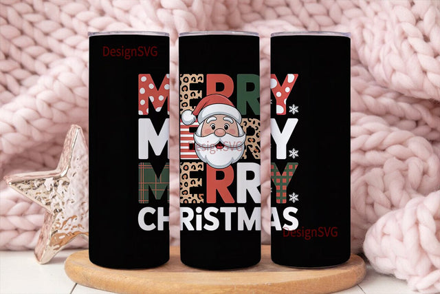 Merry Christmas Santa Tumbler Wrap Sublimation DesignSVG 