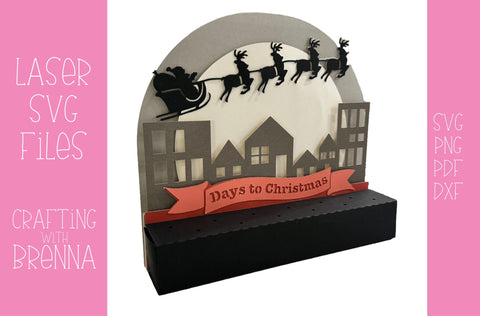Merry Christmas Shelf Sitter Countdown Laser SVG File SVG Crafting With Brenna 