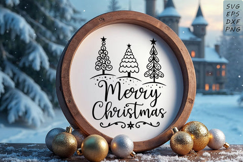 Merry Christmas Sign - Christmas Trees SVG - Christmas SVG SVG Dasagani-svg-crafts 