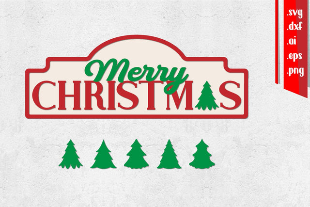 Merry Christmas Sign Laser Cut, Changeable Icon SVG zafrans studio 