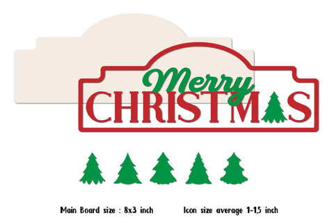 Merry Christmas Sign Laser Cut, Changeable Icon SVG zafrans studio 