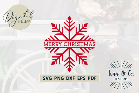 Merry Christmas Snowflake Svg Files, Christmas Svg, Holidays Svg, Cricut Svg, Silhouette Designs, Digital Cut Files, Vinyl Designs, DXF PNG (1603954163) SVG Ivan & Co. Designs 