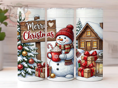 Merry Christmas Snowman 20oz Tumbler, Snowman Tumbler Wrap, Christmas Snowman PNG, Winter Snowman Cup, 20oz Tumbler Wrap, Snowman Wrap PNG, Holiday Snowman Design, Cute Snowman Tumbler Sublimation Lara' s Designs 