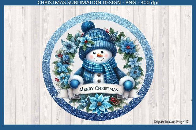 Merry Christmas Snowman Door Sign, Sublimation Png Template, Digital Download, Png Printable Sublimation Keepsake Treasures Designs LLC. 