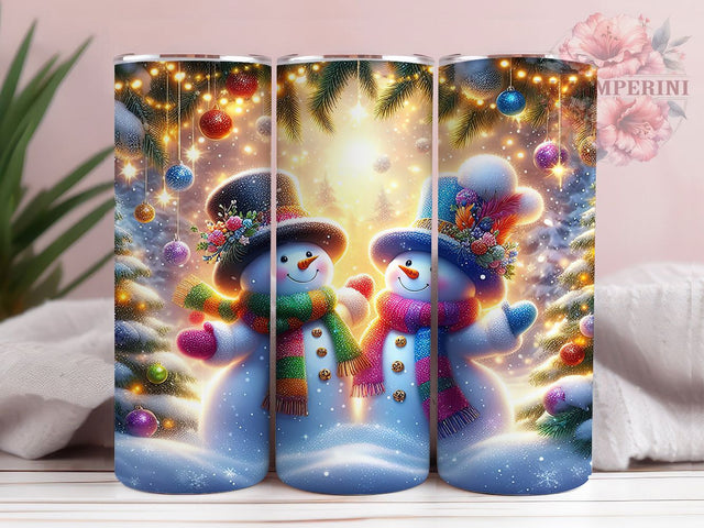 Merry Christmas Snowman Holiday Tumbler, Merry Christmas Wrap, 20Oz Skinny Tumbler, Festive Holiday Sublimation, Cute Snowman Design, Winter Wonderland Tumbler, Holiday Cheer Wrap Sublimation Li Zamperini 