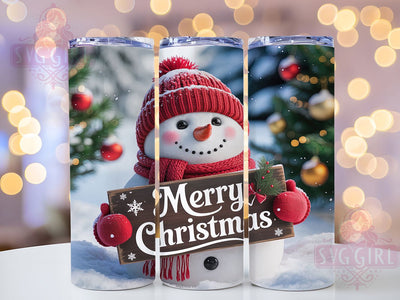 Merry Christmas Snowman Holiday Tumbler, Merry Christmas Wrap, Holiday Sublimation Design, Winter Snowman Cup, 20Oz Skinny Tumbler Wrap, Festive Christmas Mug, Snowman Holiday Design Sublimation SvggirlplusArt 