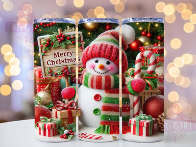 Merry Christmas Snowman Holiday Tumbler, Merry Christmas Wrap, Holiday Sublimation Design, Winter Snowman Cup, 20Oz Skinny Tumbler Wrap, Festive Christmas Mug, Snowman Holiday Design Sublimation SvggirlplusArt 