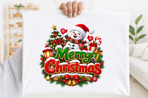 Merry Christmas Snowman PNG Sublimation SVGArt 