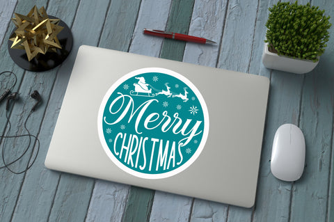 Merry christmas Sticker Design Sublimation Regulrcrative 
