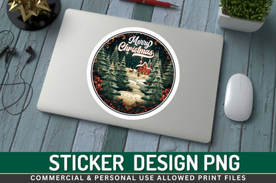 Merry christmas Sticker Design Sublimation Regulrcrative 