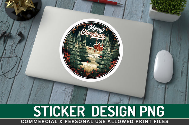 Merry christmas Sticker Design Sublimation Regulrcrative 