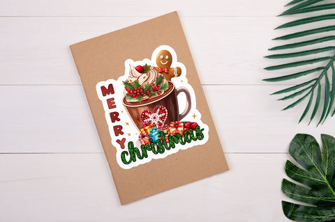 Merry christmas Sticker Design Sublimation Regulrcrative 