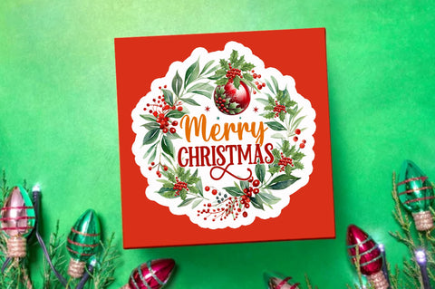 Merry christmas Sticker Design Sublimation Regulrcrative 