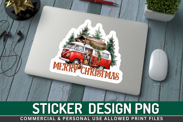 Merry christmas Sticker Design Sublimation Regulrcrative 