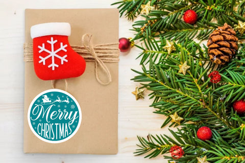 Merry christmas Sticker Design Sublimation Regulrcrative 