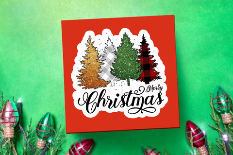 Merry christmas Sticker Design Sublimation Regulrcrative 