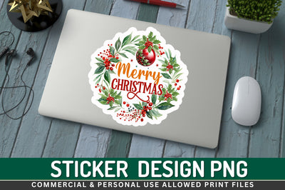 Merry christmas Sticker Design Sublimation Regulrcrative 