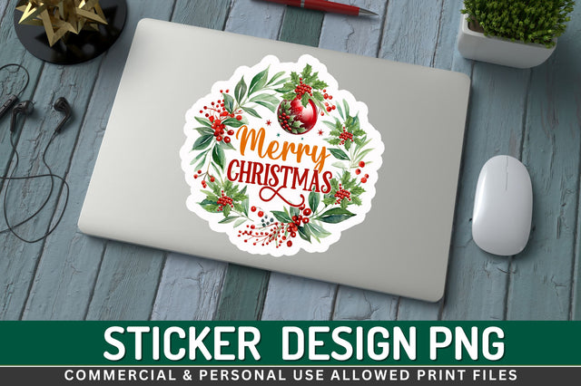 Merry christmas Sticker Design Sublimation Regulrcrative 