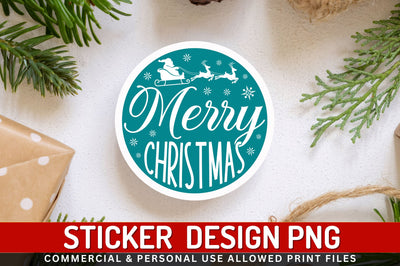 Merry christmas Sticker Design Sublimation Regulrcrative 