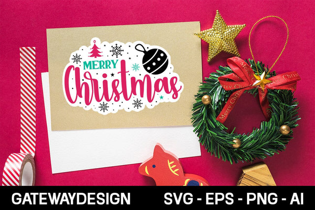 Merry Christmas sticker Svg design SVG designmaster24 