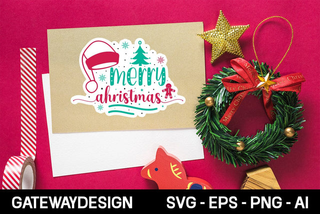 Merry Christmas sticker Svg design SVG designmaster24 