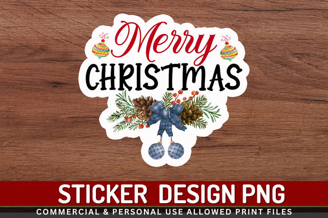 Merry christmas Stickers Design Sublimation Regulrcrative 