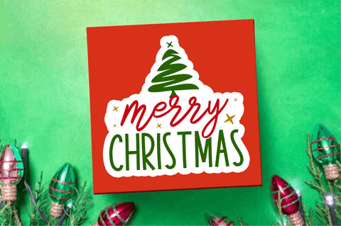 Merry christmas Stickers Design Sublimation Regulrcrative 