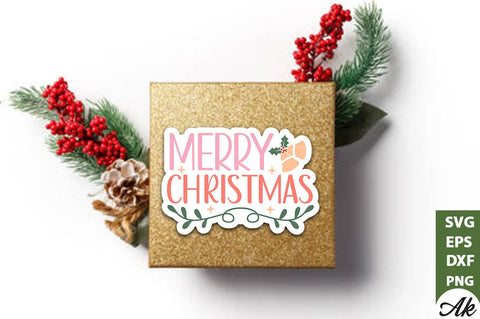 Merry christmas Stickers Design SVG akazaddesign 