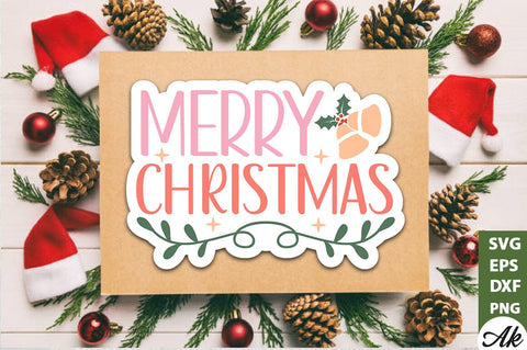 Merry christmas Stickers Design SVG akazaddesign 