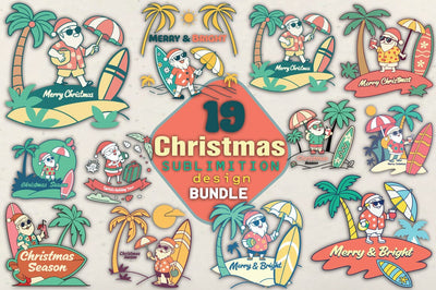 Merry Christmas Sublimation Design Bundle SVG Angelina750 