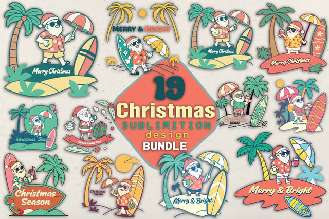 Merry Christmas Sublimation Design Bundle SVG Angelina750 