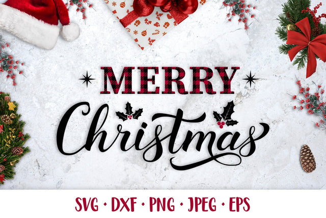 Merry Christmas SVG. Buffalo plaid. Holidays shirt design SVG LaBelezoka 