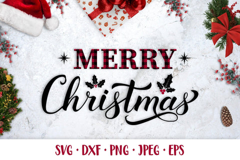 Merry Christmas SVG. Buffalo plaid. Holidays shirt design SVG LaBelezoka 