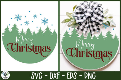 Merry Christmas SVG | Christmas Round Sign Design SVG B Renee Design 