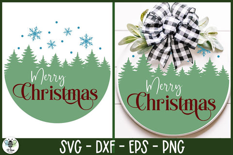 Merry Christmas SVG | Christmas Round Sign Design SVG B Renee Design 