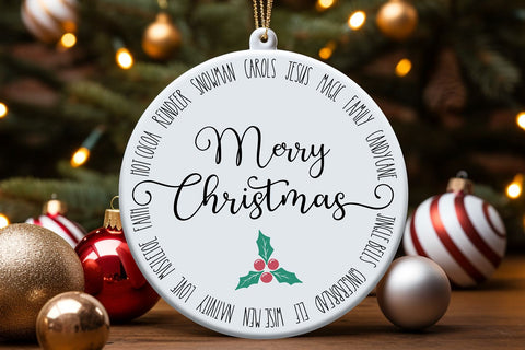 Merry Christmas SVG | Christmas Round Sign SVG SVG B Renee Design 
