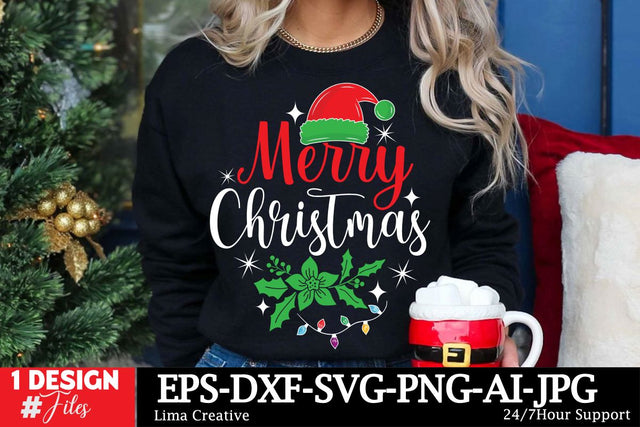 Merry Christmas SVG Cut File, Christmas Sublimation PNG, Christmas T-shirt Design SVG Insomnia Std 