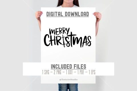 Merry Christmas SVG | Faith Shirt Svg | Religious Cross Cut File | Grateful | Jesus | Cricut & Silhouette SVG File | PNG Sublimation SVG TonisArtStudio 