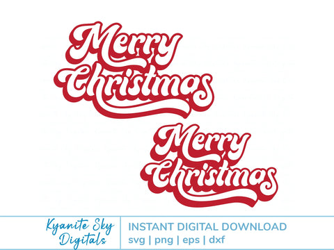 Merry Christmas SVG retro style greeting SVG Kyanite Sky Digitals 