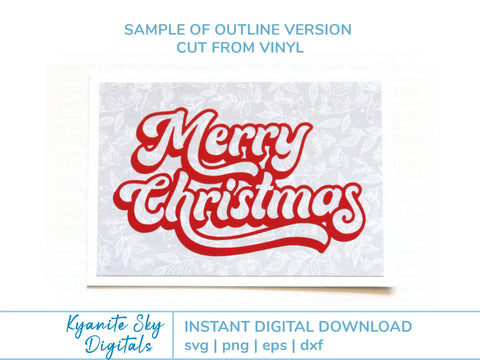 Merry Christmas SVG retro style greeting SVG Kyanite Sky Digitals 